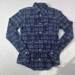 Armani Jeans Blue Patterned Casual Button Down Shirt